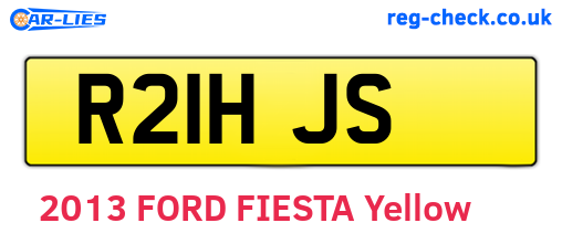 R21HJS are the vehicle registration plates.