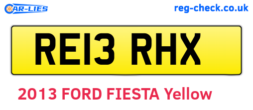 RE13RHX are the vehicle registration plates.