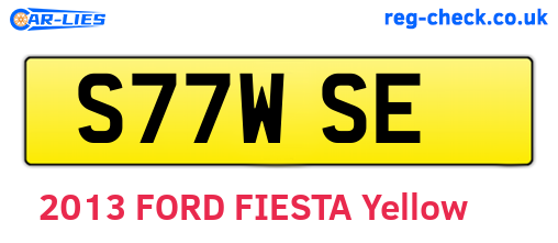 S77WSE are the vehicle registration plates.