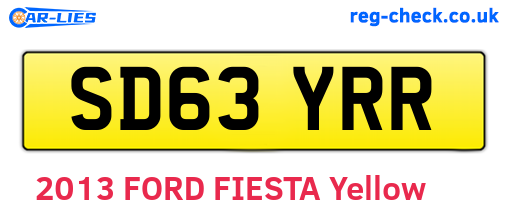 SD63YRR are the vehicle registration plates.