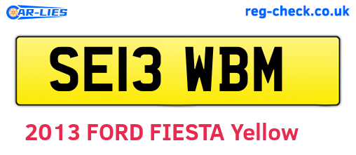SE13WBM are the vehicle registration plates.