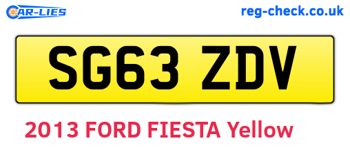 SG63ZDV are the vehicle registration plates.