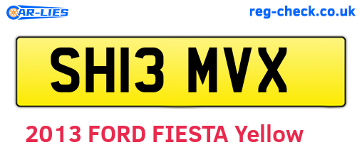 SH13MVX are the vehicle registration plates.