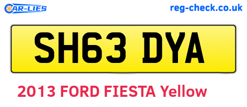 SH63DYA are the vehicle registration plates.