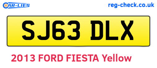 SJ63DLX are the vehicle registration plates.
