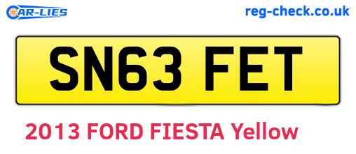 SN63FET are the vehicle registration plates.