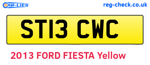 ST13CWC are the vehicle registration plates.