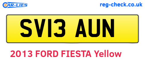 SV13AUN are the vehicle registration plates.