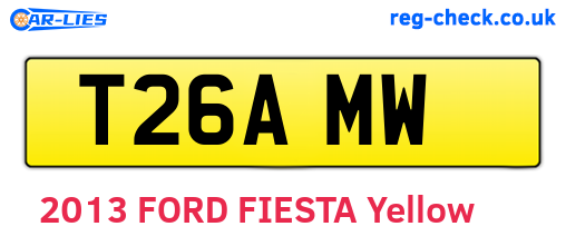 T26AMW are the vehicle registration plates.