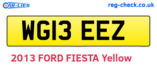 WG13EEZ are the vehicle registration plates.