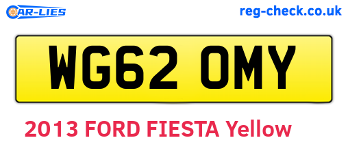 WG62OMY are the vehicle registration plates.