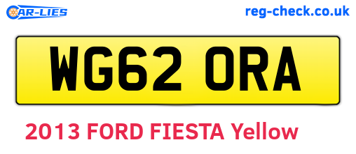 WG62ORA are the vehicle registration plates.