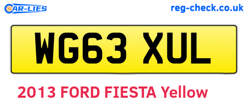 WG63XUL are the vehicle registration plates.