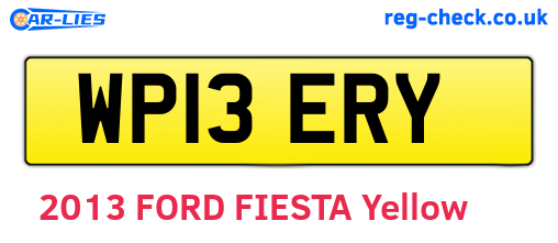 WP13ERY are the vehicle registration plates.