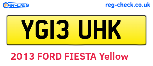 YG13UHK are the vehicle registration plates.