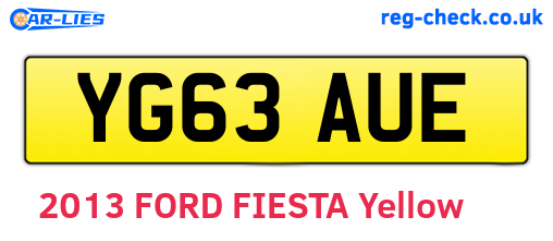 YG63AUE are the vehicle registration plates.