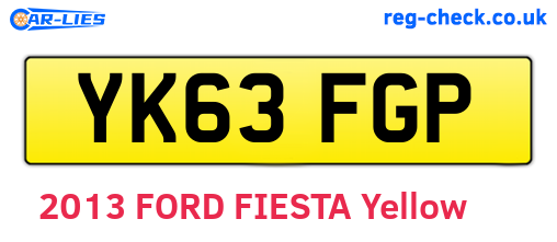 YK63FGP are the vehicle registration plates.