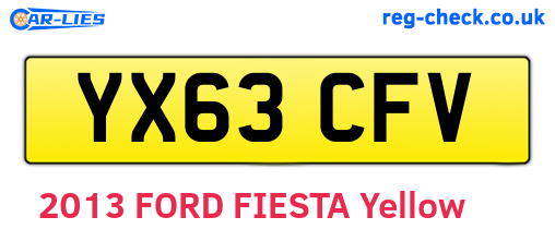 YX63CFV are the vehicle registration plates.