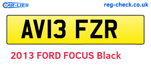 AV13FZR are the vehicle registration plates.
