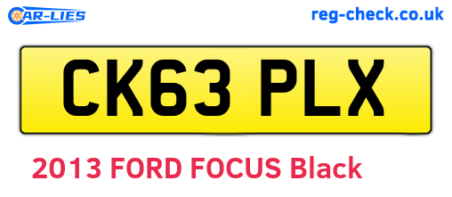 CK63PLX are the vehicle registration plates.