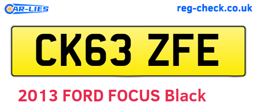 CK63ZFE are the vehicle registration plates.