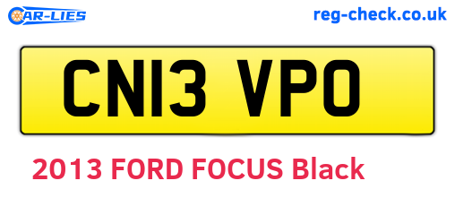 CN13VPO are the vehicle registration plates.
