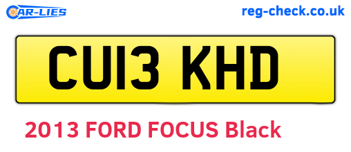 CU13KHD are the vehicle registration plates.