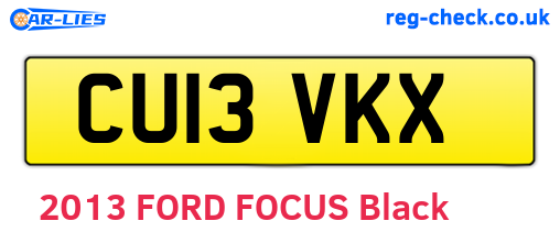 CU13VKX are the vehicle registration plates.
