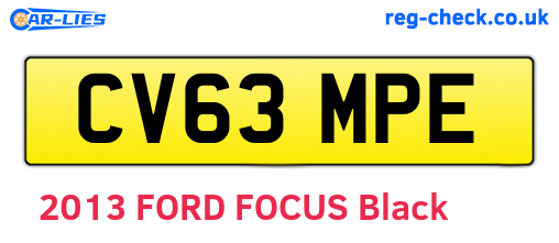 CV63MPE are the vehicle registration plates.