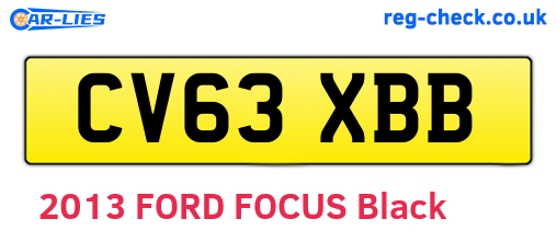CV63XBB are the vehicle registration plates.