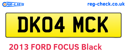 DK04MCK are the vehicle registration plates.