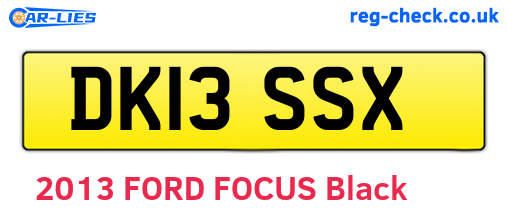 DK13SSX are the vehicle registration plates.