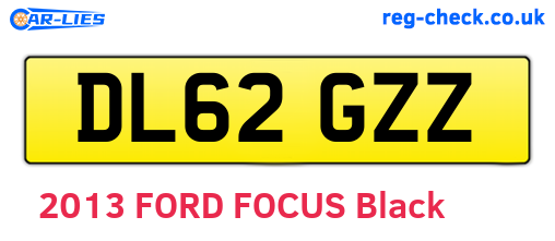DL62GZZ are the vehicle registration plates.