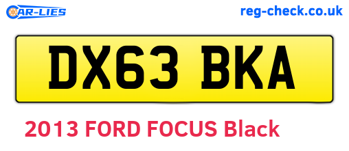 DX63BKA are the vehicle registration plates.