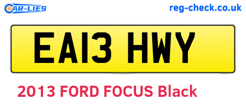 EA13HWY are the vehicle registration plates.