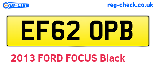 EF62OPB are the vehicle registration plates.