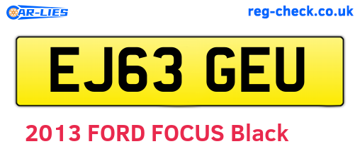 EJ63GEU are the vehicle registration plates.