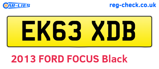 EK63XDB are the vehicle registration plates.