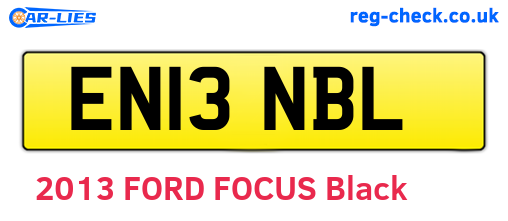 EN13NBL are the vehicle registration plates.