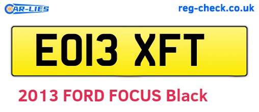 EO13XFT are the vehicle registration plates.