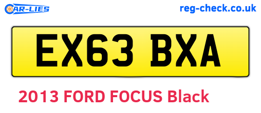 EX63BXA are the vehicle registration plates.