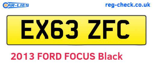 EX63ZFC are the vehicle registration plates.