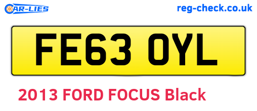 FE63OYL are the vehicle registration plates.