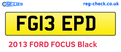 FG13EPD are the vehicle registration plates.