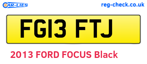 FG13FTJ are the vehicle registration plates.