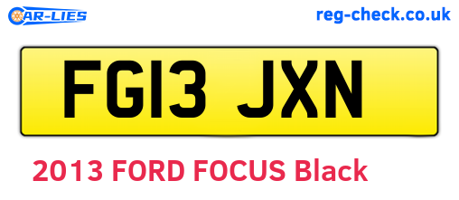 FG13JXN are the vehicle registration plates.
