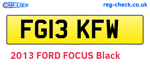 FG13KFW are the vehicle registration plates.
