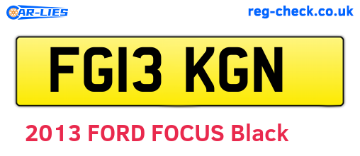 FG13KGN are the vehicle registration plates.