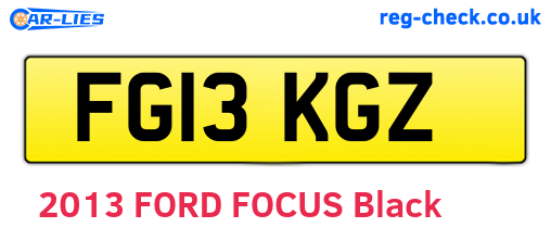 FG13KGZ are the vehicle registration plates.