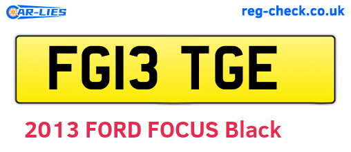 FG13TGE are the vehicle registration plates.